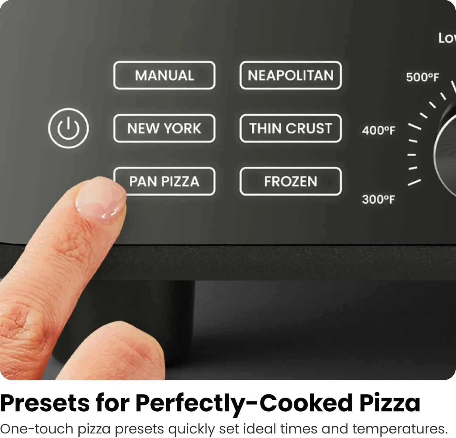 CHEFMAN Indoor Pizza Oven - Makes 12 Inch Pizzas in Minutes, Heats up to 800°F - Countertop Electric Pizza Maker with 5 Touchscreen Presets, Pizza Stone and Peel Included - Stainless Black image 3
