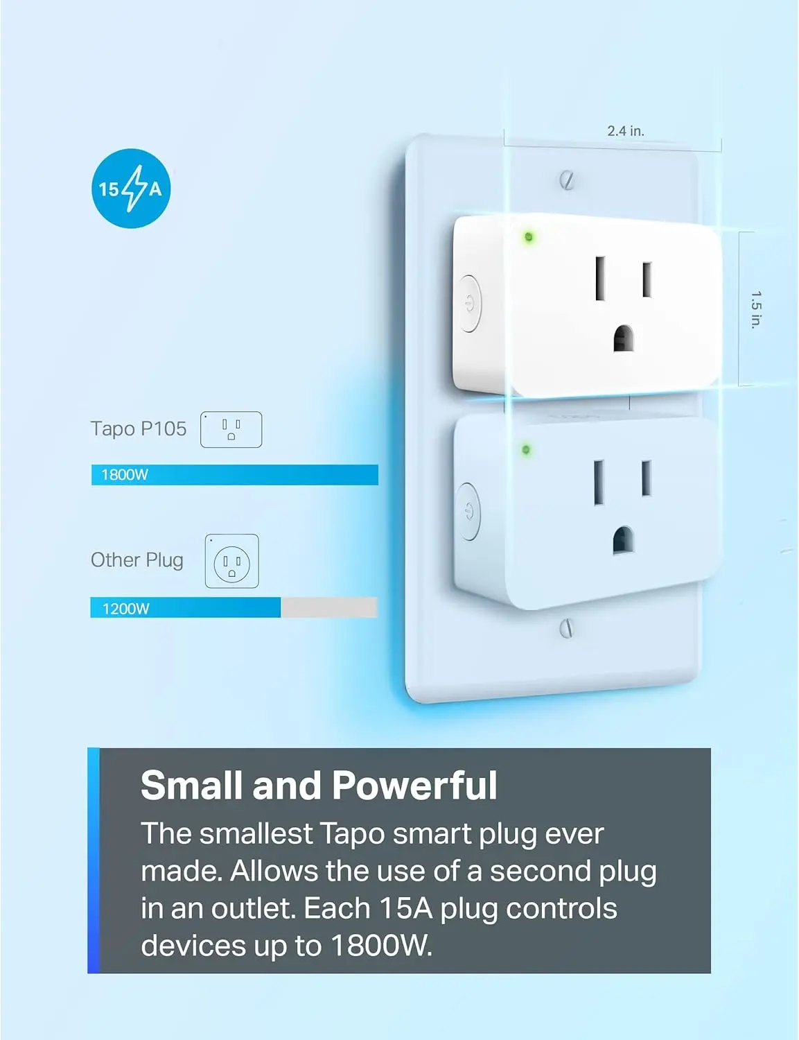 TP-Link Tapo Smart Plug Mini 15A, Smart Home Wi-Fi Plug, Super Easy Setup, Compatible with Alexa & Google Home, No Hub Required, UL Certified, 2.4G WiFi Only, White, Tapo P105(4-Pack) image 5
