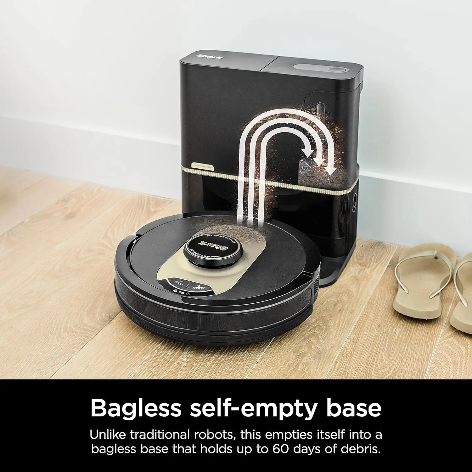 Shark AV2501AE AI Robot Vacuum with XL HEPA Self-Empty Base, Bagless, 60-Day Capacity, LIDAR Navigation, Perfect for Pet Hair, Compatible with Alexa, Wi-Fi Connected, Carpet & Hard Floor, Black image 3