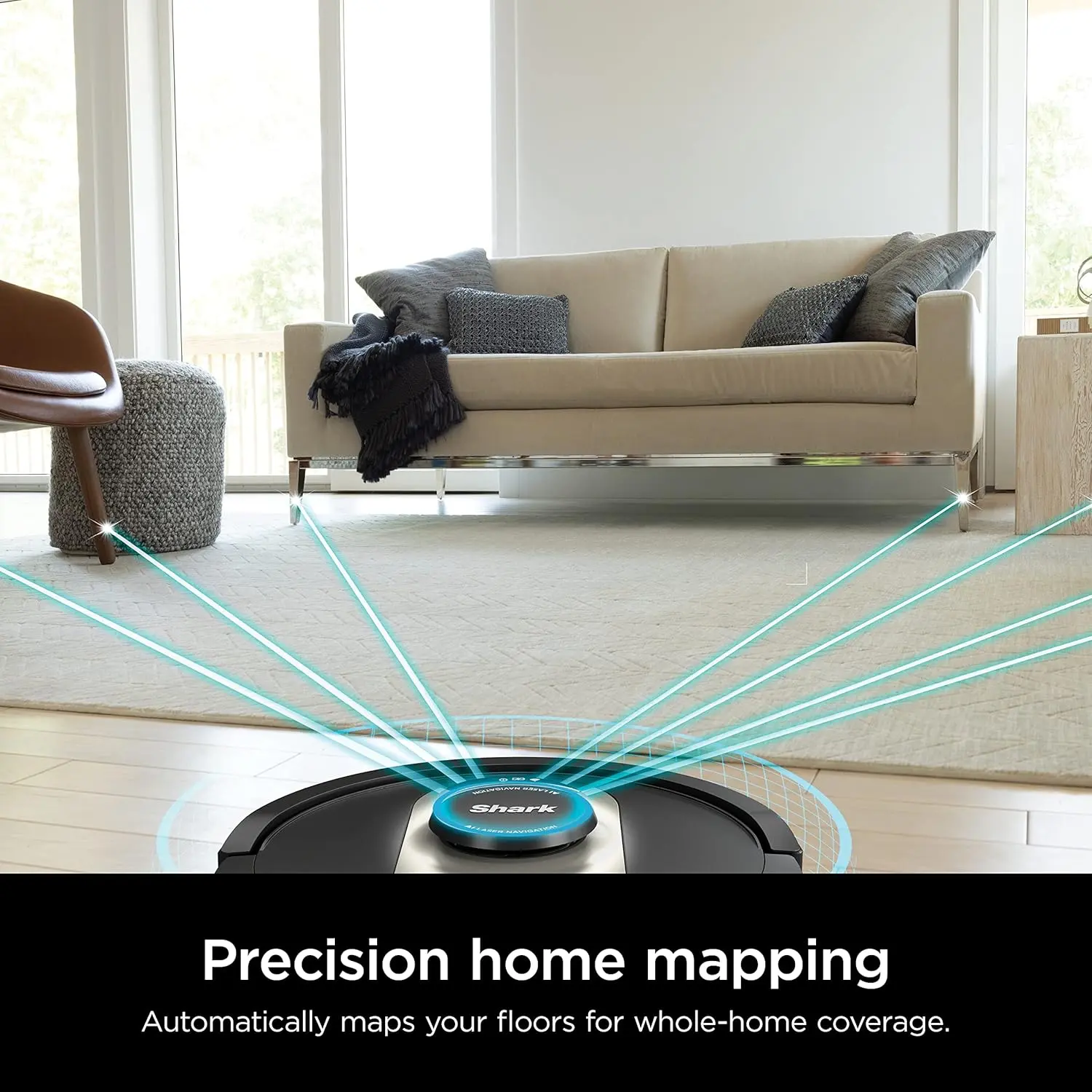 Shark AV2501AE AI Robot Vacuum with XL HEPA Self-Empty Base, Bagless, 60-Day Capacity, LIDAR Navigation, Perfect for Pet Hair, Compatible with Alexa, Wi-Fi Connected, Carpet & Hard Floor, Black image 6