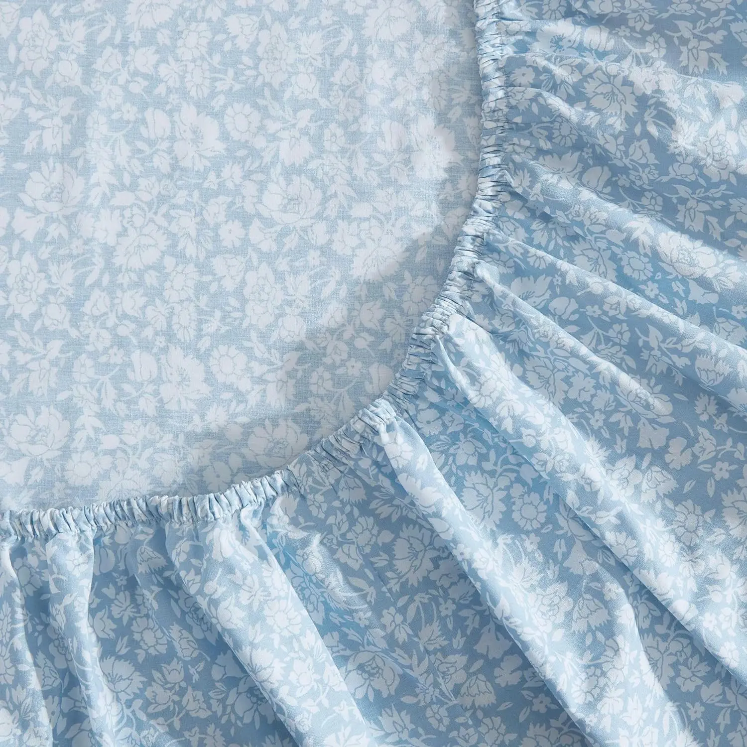 Laura Ashley - Twin Bed Sheets, Cotton Percale Bedding with Matching Pillowcase, Crisp & Cool Bed Set with Deep Pocket, Oeko-Tex Certified, Dorm Essentials (Heirloom Ditzy Blue) image 6