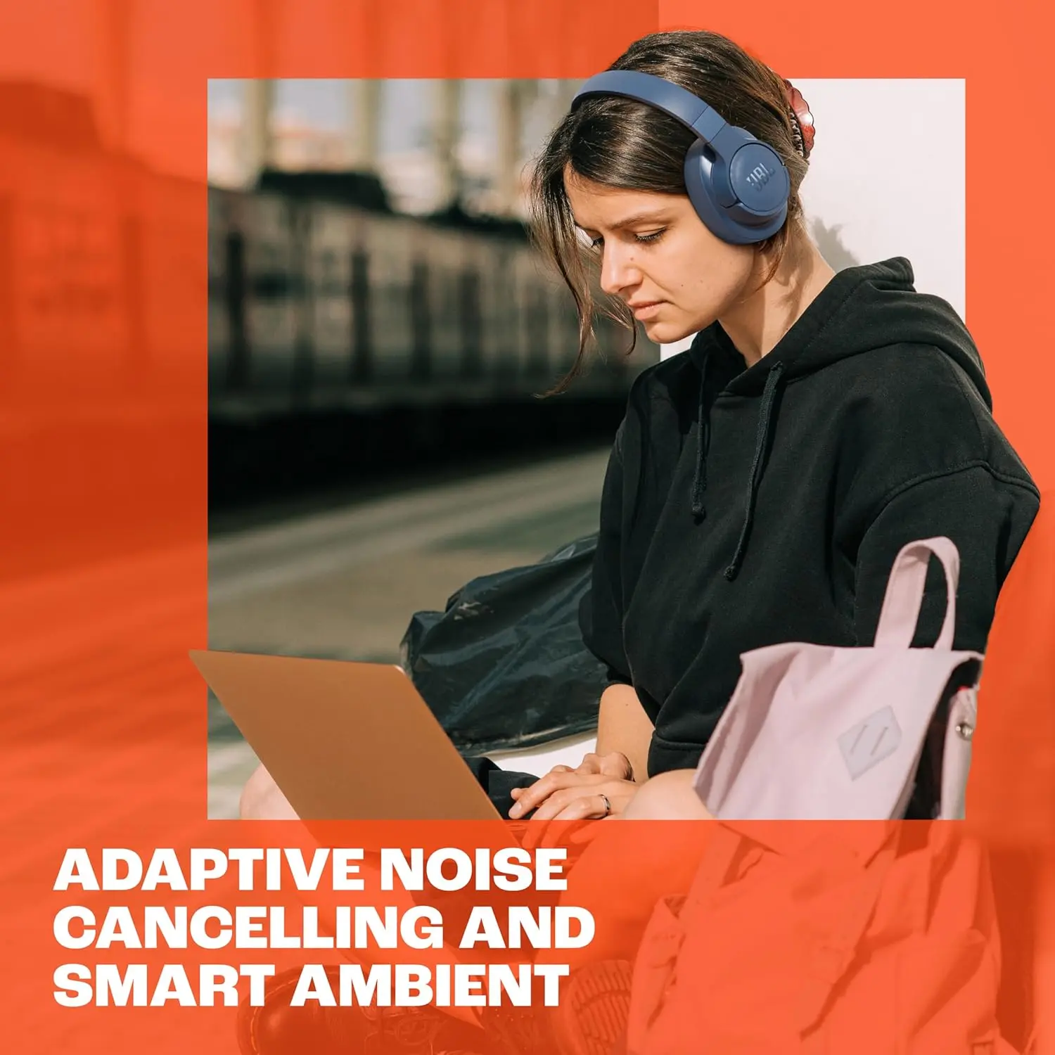 JBL Tune 770NC - Adaptive Noise Cancelling with Smart Ambient Wireless Over-Ear Headphones, Bluetooth 5.3, Up to 70H Battery Life with Speed Charge, Lightweight, Comfortable & Foldable Design (Black) image 5