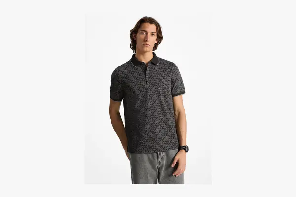 Greenwich Signature Logo Print Cotton Polo Shirt image