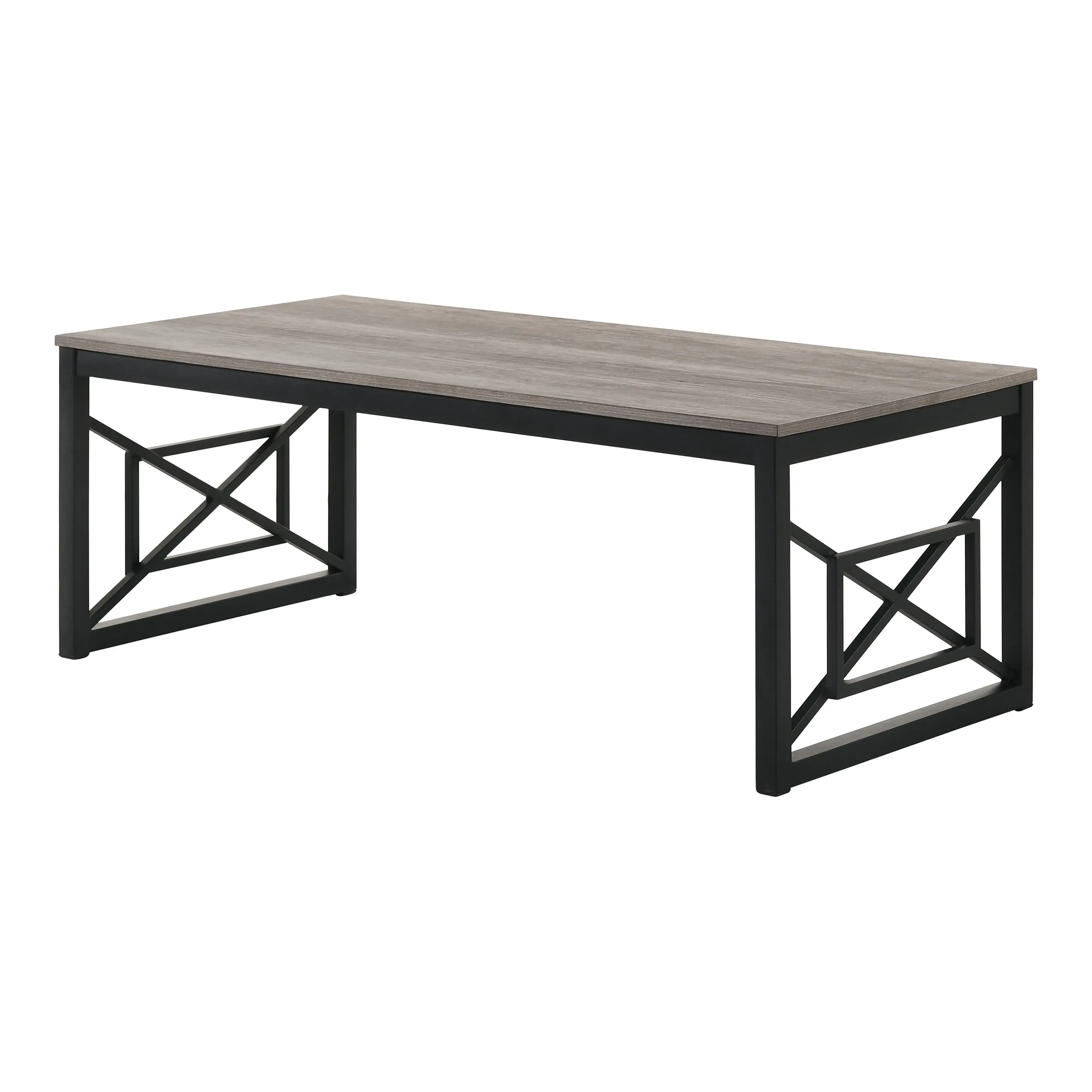 Furniture of America Dexter Wood Top and Metal Gray 2-Piece Coffee Table Set image 3