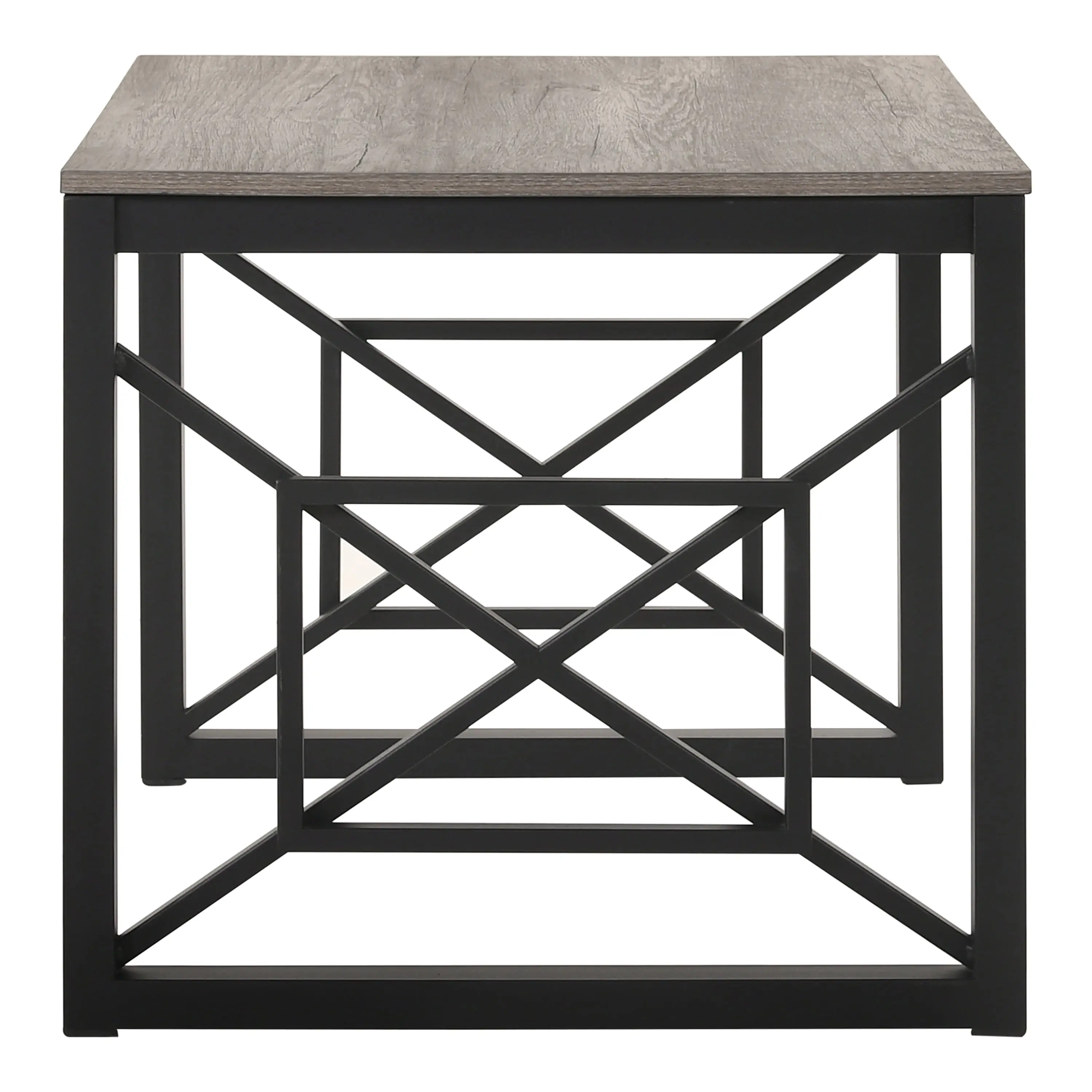 Furniture of America Dexter Wood Top and Metal Gray 2-Piece Coffee Table Set image 8