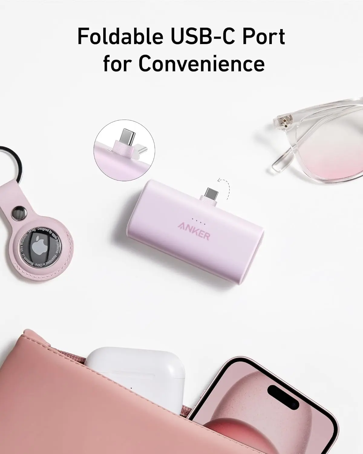 Anker Nano Power Bank with Built-in USB-C Connector, 5,000mAh Portable Charger 22.5W, for iPhone 16/15 Series, Samsung, iPad Pro/Air, and More image 3