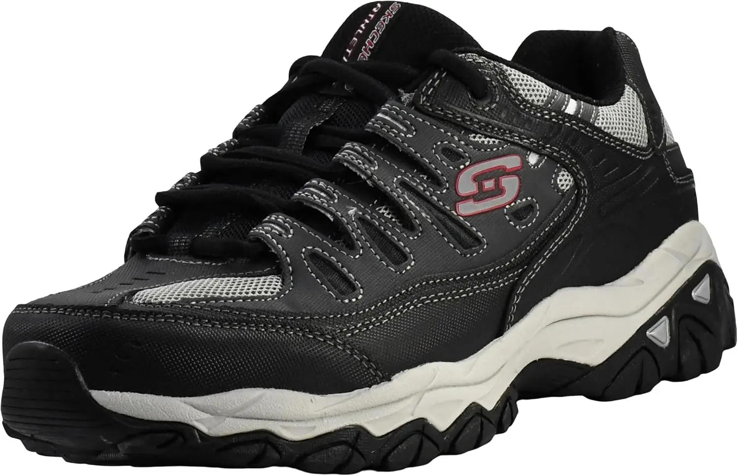Skechers Men's Afterburn M. Fit Fashion Sneakers – Leather Upper, Memory Foam Insole, Rubber Outsole image 1