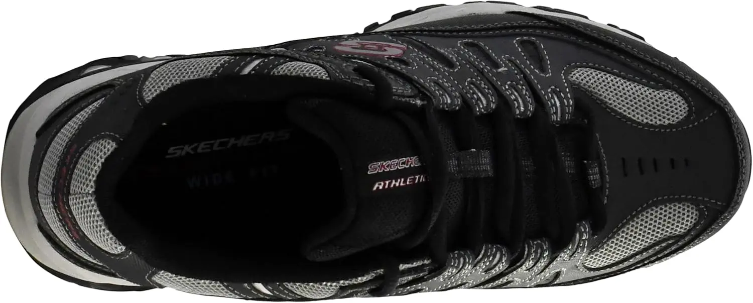 Skechers Men's Afterburn M. Fit Fashion Sneakers – Leather Upper, Memory Foam Insole, Rubber Outsole image 5