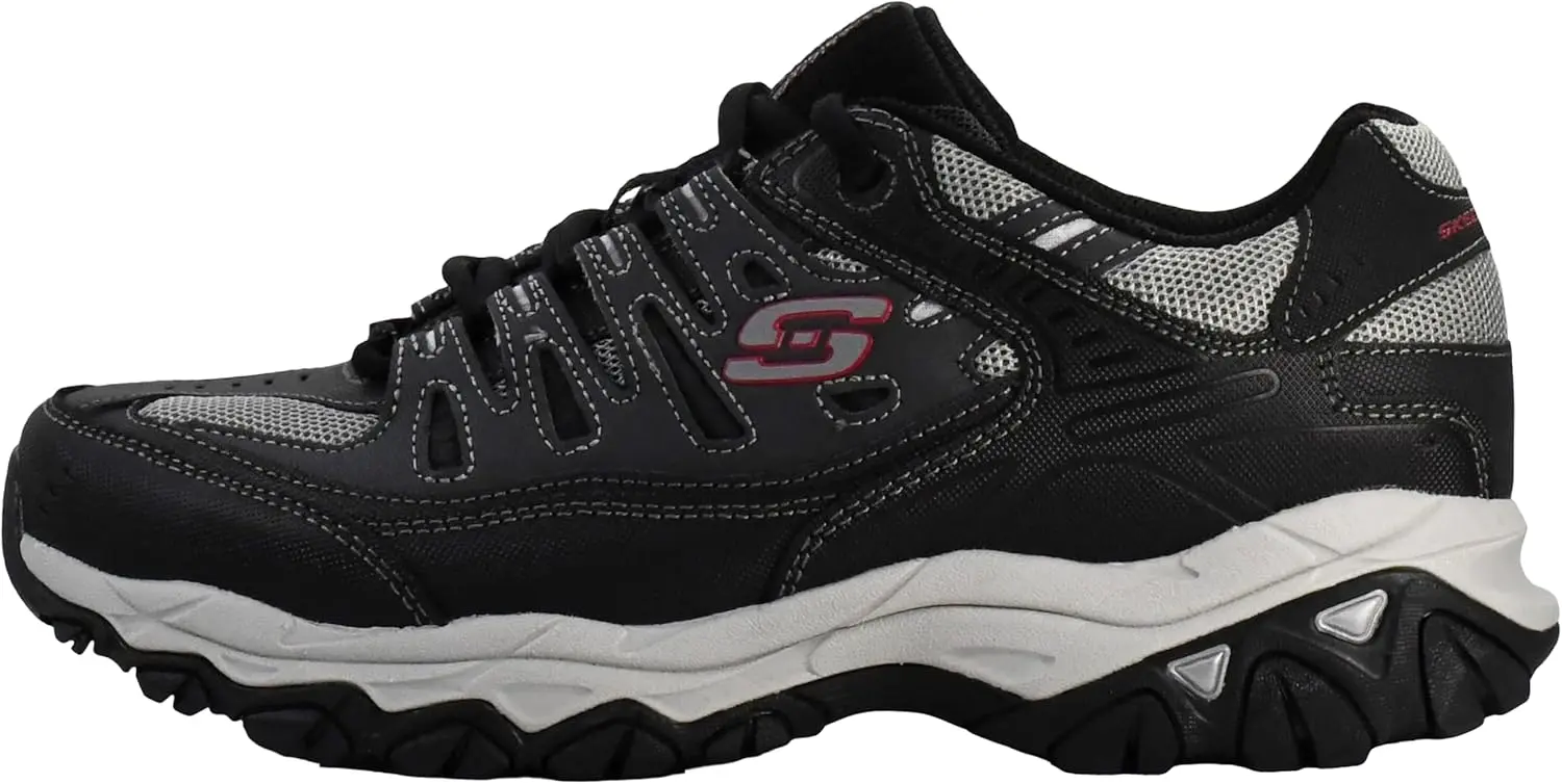 Skechers Men's Afterburn M. Fit Fashion Sneakers – Leather Upper, Memory Foam Insole, Rubber Outsole image 7