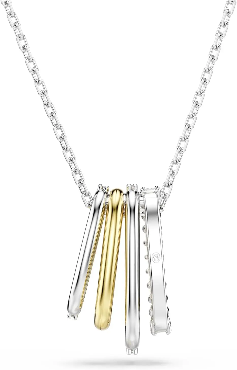 Swarovski Hyperbola Pendant, Mixed Cuts, Clear, Mixed Metal Finish image 4