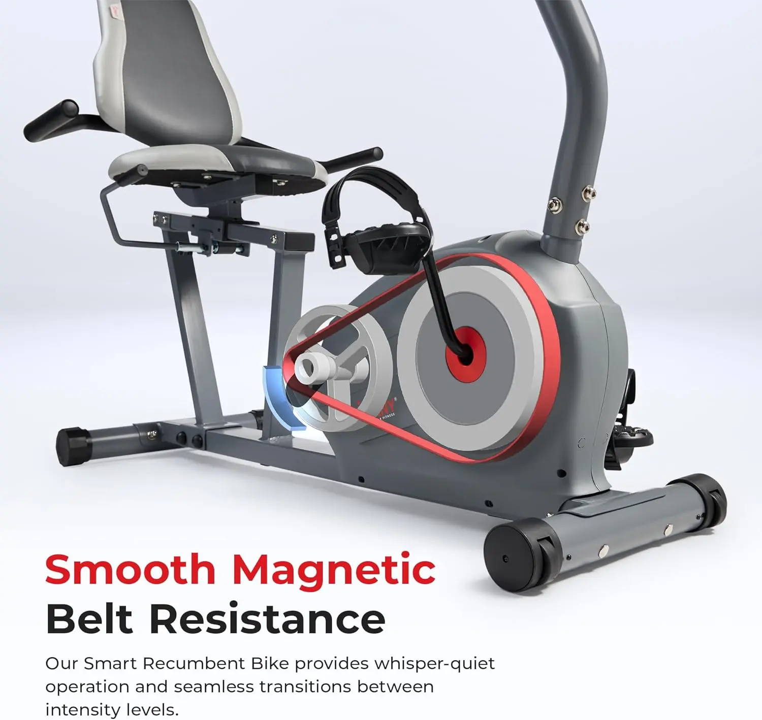 Sunny Health & Fitness Essentials Series Magnetic Smart Recumbent Bike with Exclusive SunnyFit App Enhanced Bluetooth Connectivity – SF-RB422003 image 2