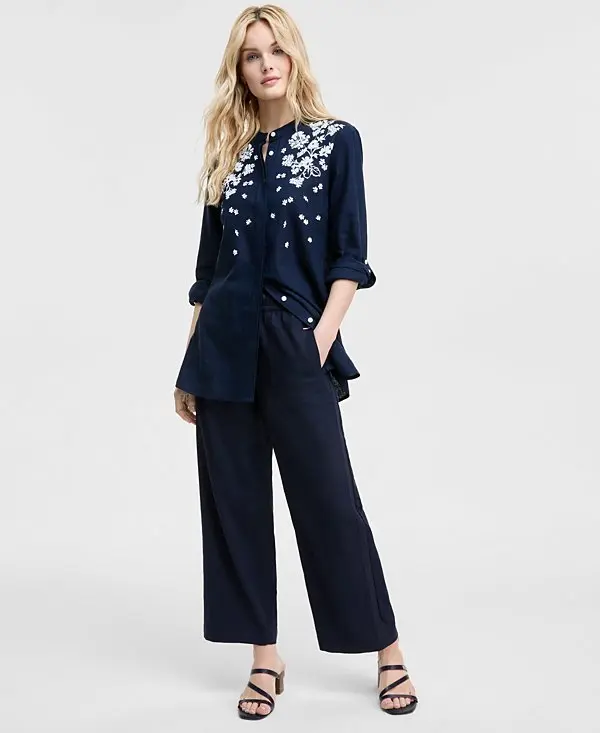 Women's Floral Puff-Print Tunic image 2