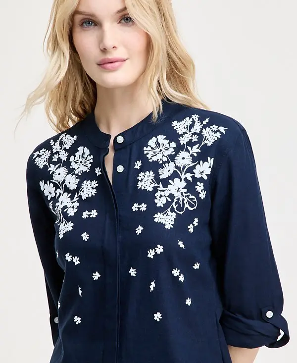 Women's Floral Puff-Print Tunic image 3
