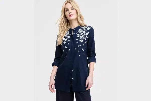 Women's Floral Puff-Print Tunic image