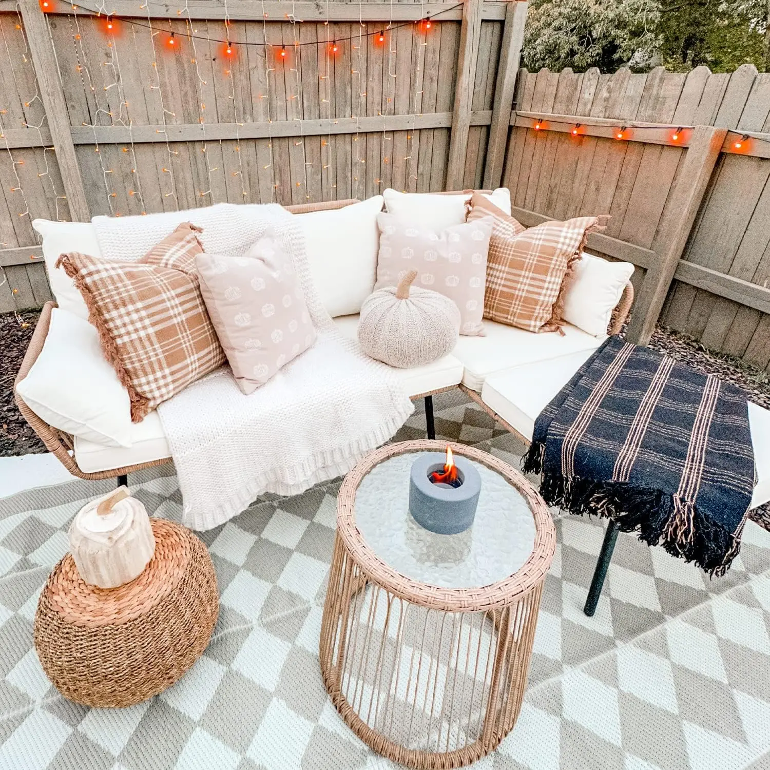 YITAHOME 3 Pieces Patio Furniture Set, Outdoor Wicker Conversation Sectional L-Shaped Sofa with 4 Seater for Backyard, Porch, Boho Detachable Lounger with Cushions and Coffee Table - Beige image 6