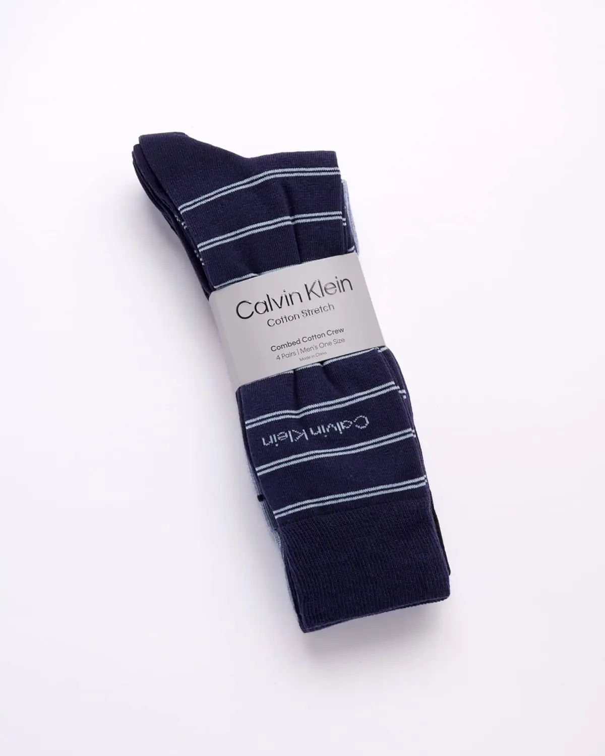 Calvin Klein Men's Dress Socks - 4 Pack Soft Cotton Blend, Striped Crew Socks - Casual Long Work Socks for Men (Sizes: 7-12) image 2