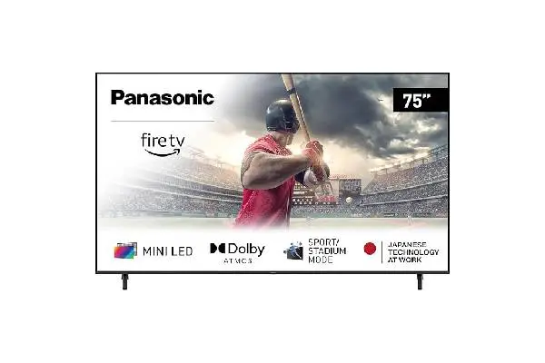 Panasonic W95 Series 75-inch Mini LED 4K Ultra HD Smart Fire TV, Sport Stadium Mode, ATSC3.0, Dolby Vision IQ, Dolby Atmos, HDR10+ Adaptive, Press and Ask Alexa, 144Hz, Wall-mountable - 75W95AP image