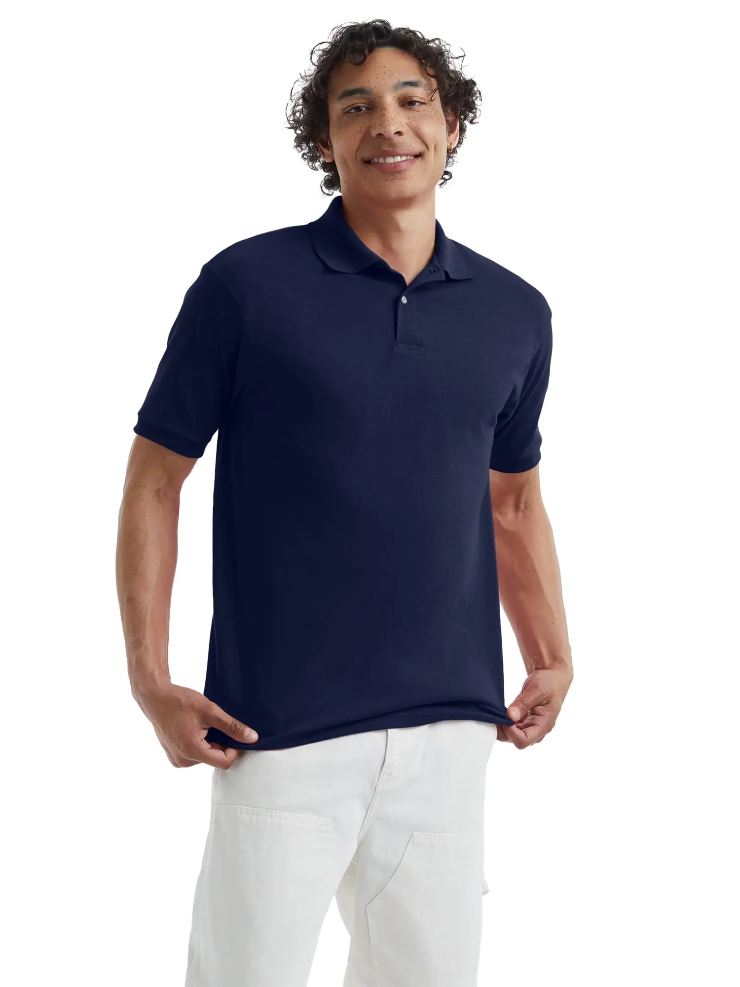 Hanes Men's EcoSmart Polo Shirt, Sizes S-3XL image 1