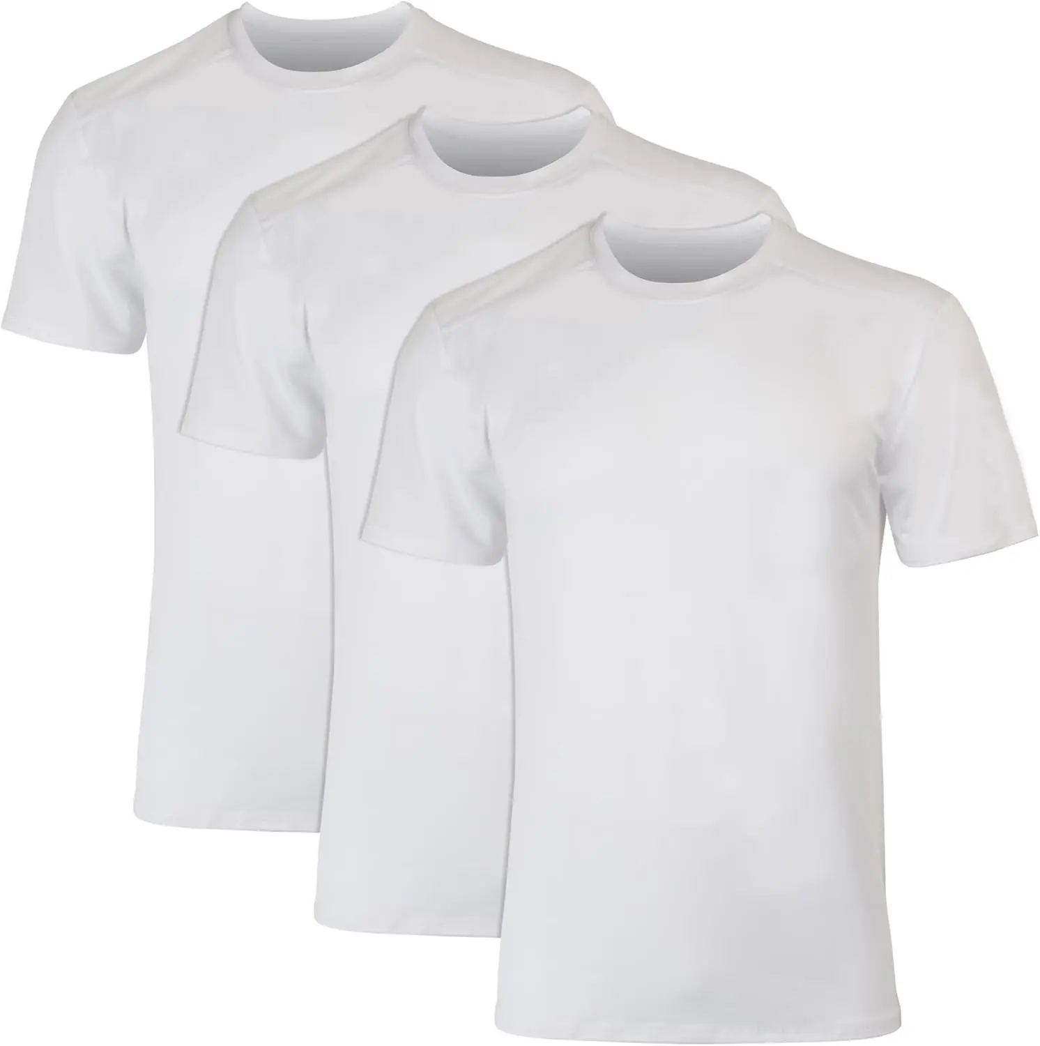 Hanes Men's Moves Breathable Mesh Back T-Shirt, X-Temp Moisture-Wicking Tee, White or Black/Grey, 3-Pack image 1
