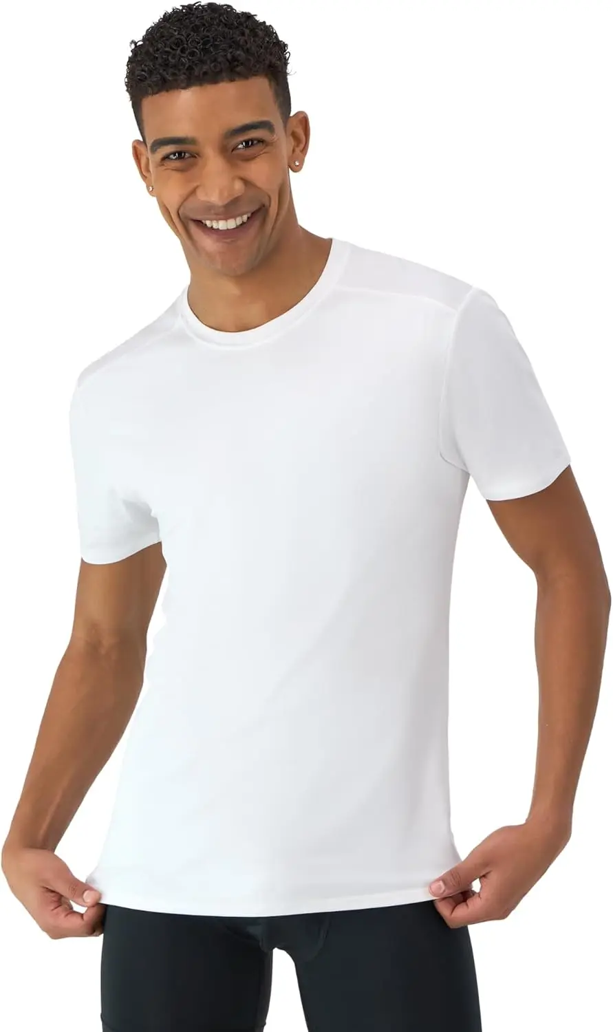 Hanes Men's Moves Breathable Mesh Back T-Shirt, X-Temp Moisture-Wicking Tee, White or Black/Grey, 3-Pack image 2