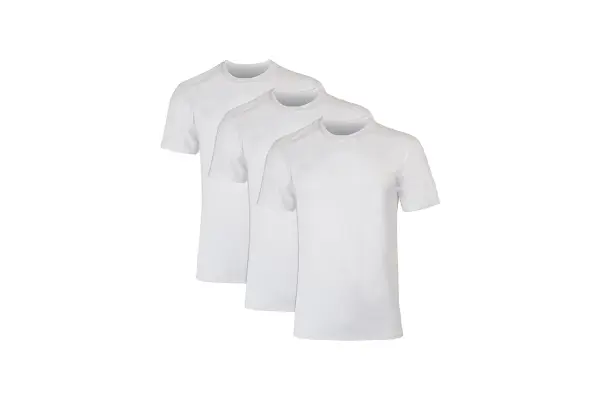 Hanes Men's Moves Breathable Mesh Back T-Shirt, X-Temp Moisture-Wicking Tee, White or Black/Grey, 3-Pack image
