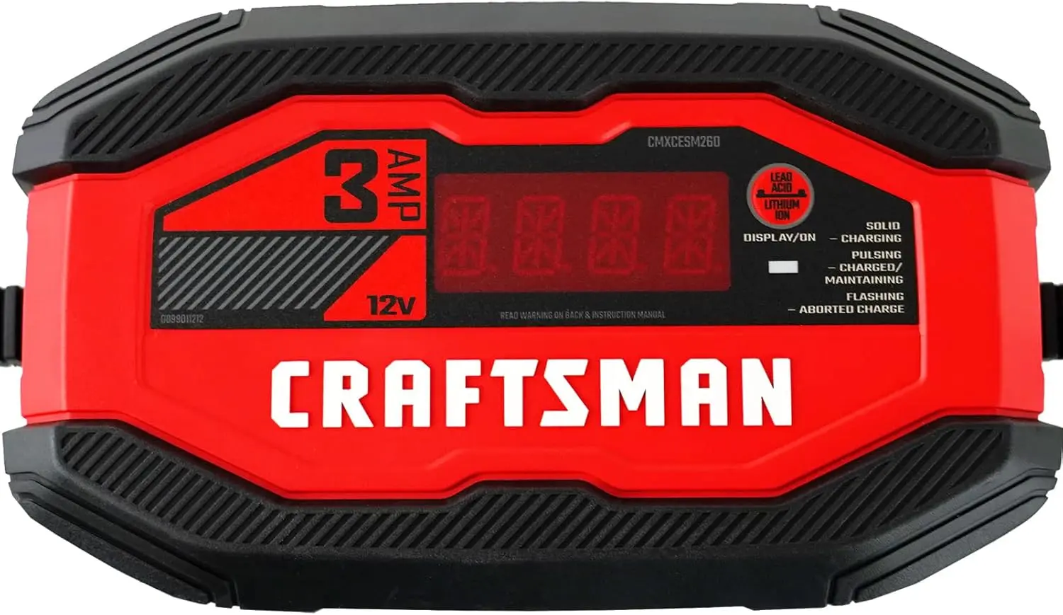 CRAFTSMAN Battery Charger and Maintainer, CMXCESM260, 3-in-1, Fully Automatic, 3 Amps, 12 Volt, for Motorcycle, Car, SUV, Truck and Marine Batteries image 1