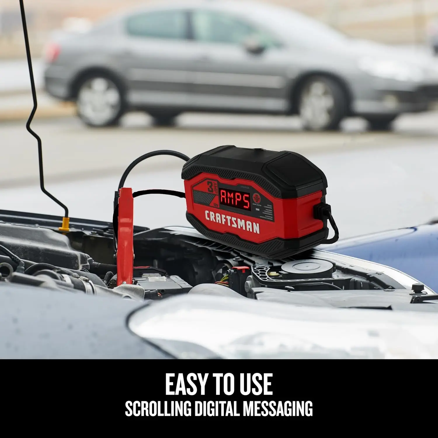 CRAFTSMAN Battery Charger and Maintainer, CMXCESM260, 3-in-1, Fully Automatic, 3 Amps, 12 Volt, for Motorcycle, Car, SUV, Truck and Marine Batteries image 5