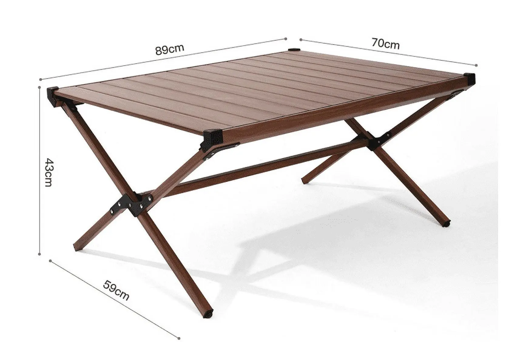 Ozark Trail Aluminum Roll-Top Camping Table, Dark Brown image 4