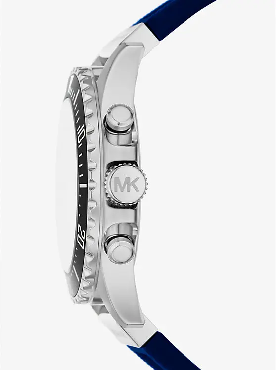 Oversized Everest Silver-Tone and Silicone Watch image 2