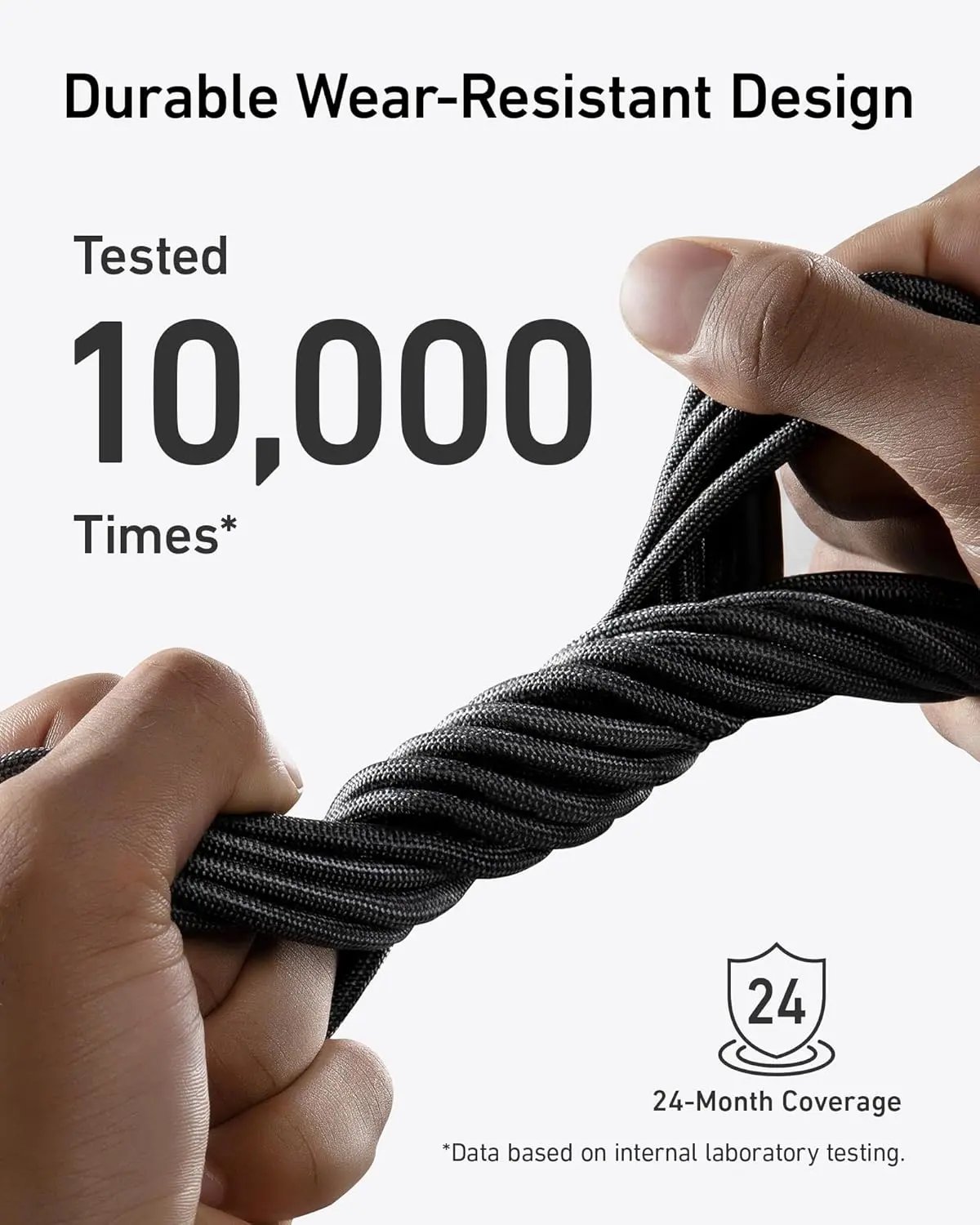 Anker USB C Cable, 240W Bio-Braided Type C Fast Charge Cord for iPhone 16/16 Pro, MacBook Pro 2020, iPad Pro,and More(USB 2.0, 10FT, Phantom Black) image 4