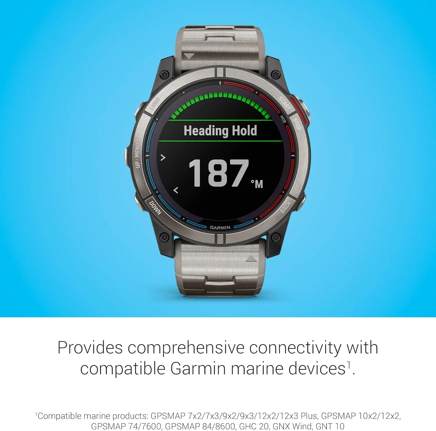 Garmin quatix® 7X Solar Edition, Marine GPS Smartwatch, Solar Charging Capabilities, Durable Watch with Flashlight, Tide Changes and Anchor Drag Alerts, Waypoint Marking image 4