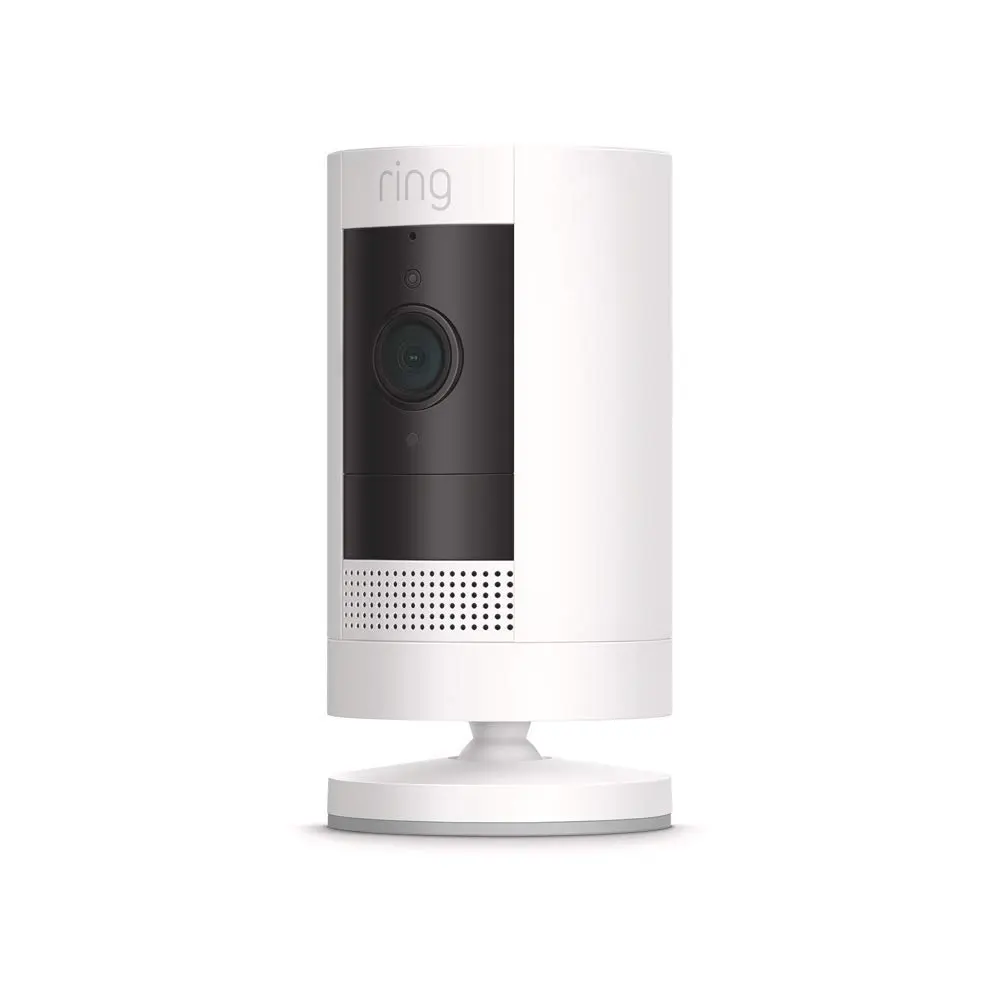 Like-New Ring Stick Up Cam Battery HD security camera with custom privacy controls, Simple setup, Works with Alexa - White image 2
