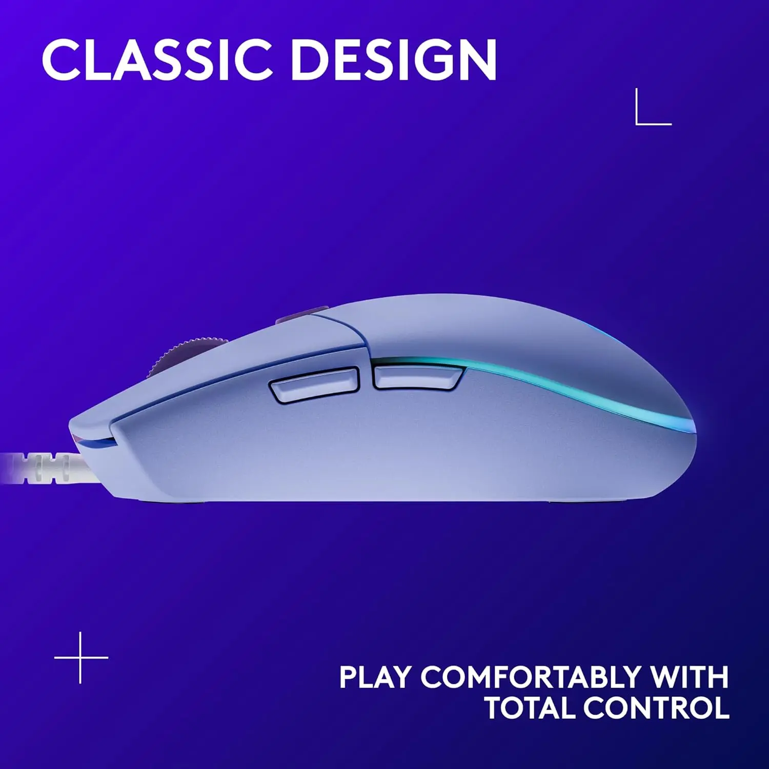 Logitech G203 Wired Gaming Mouse, 8,000 DPI, Rainbow Optical Effect LIGHTSYNC RGB, 6 Programmable Buttons, On-Board Memory, Screen Mapping, PC/Mac Computer and Laptop Compatible - Lilac image 7