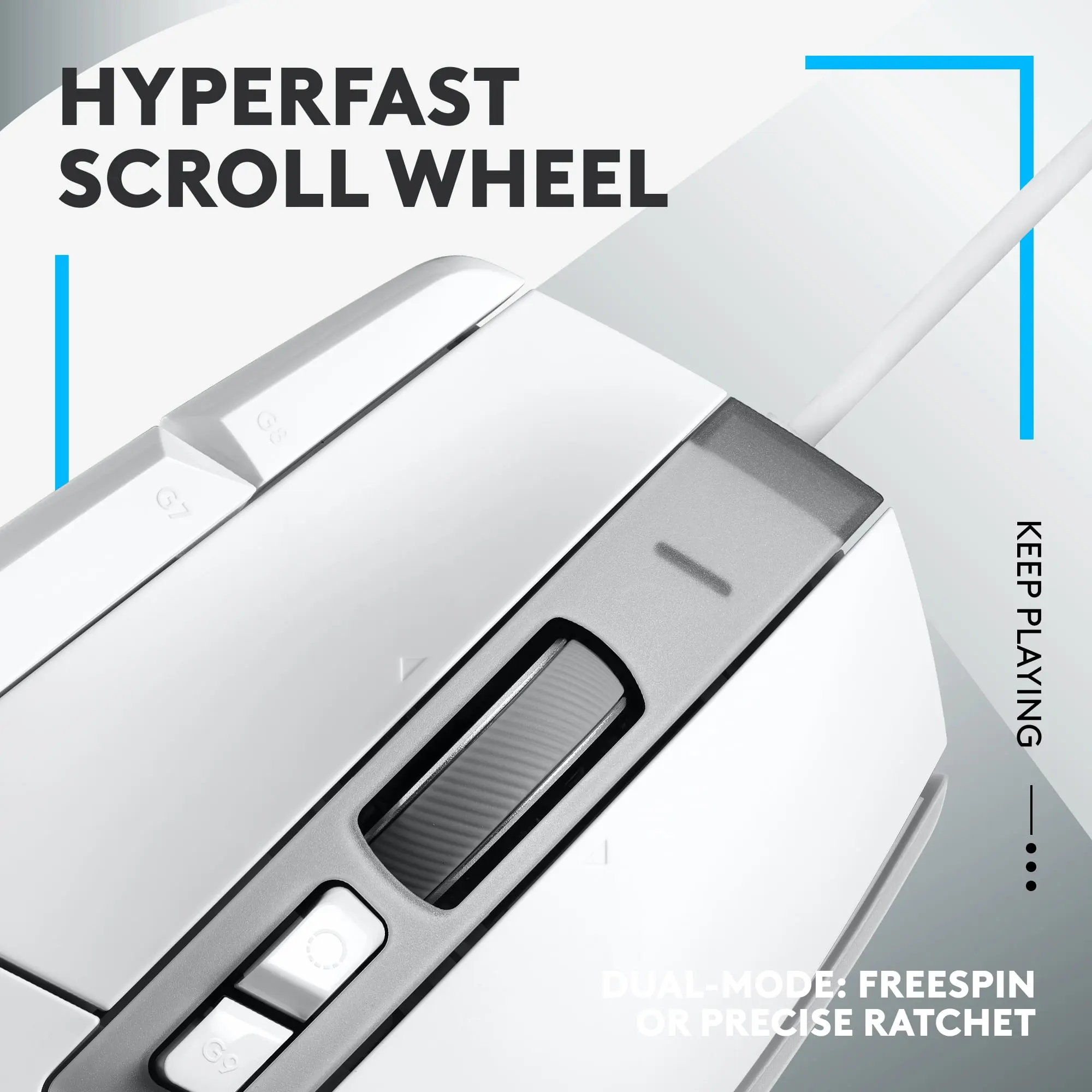 Logitech G502 X Wired Gaming Mouse - LIGHTFORCE hybrid optical-mechanical primary switches, HERO 25K gaming sensor, compatible with PC - macOS/Windows - White image 3