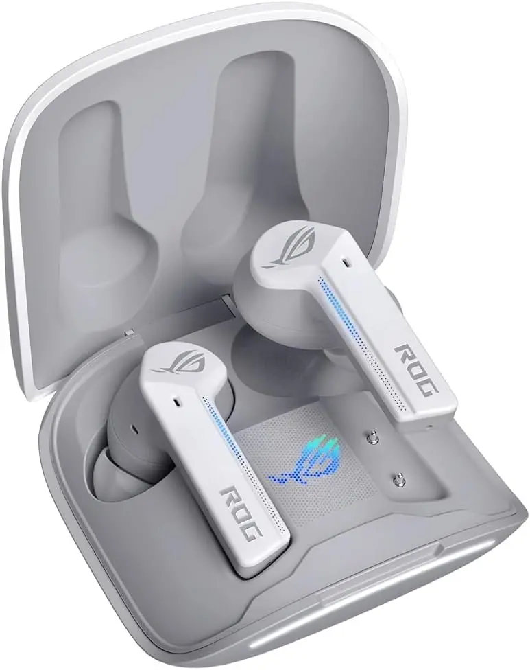 ASUS ROG Cetra True Wireless Gaming Headphones (Low-Latency Bluetooth Earbuds, Active Noise Cancelation, 27-Hour Battery Life, IPX4 Water Resistance, Wireless Charging)- White image 4