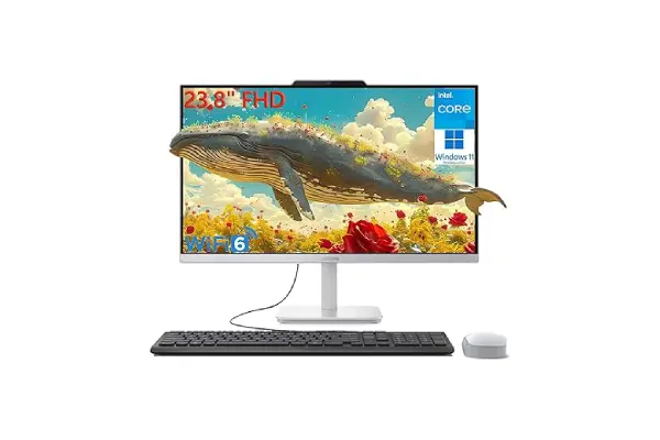 Lenovo 24 23.8" FHD All-in-One Desktop Computer for Home Office, Intel 4-Core Processor (Beat i3-1110G4), 32GB DDR4 RAM, 1TB PCIe SSD, WiFi 6, Bluetooth, Business AIO, Windows 11 Pro, Vent-Hear image