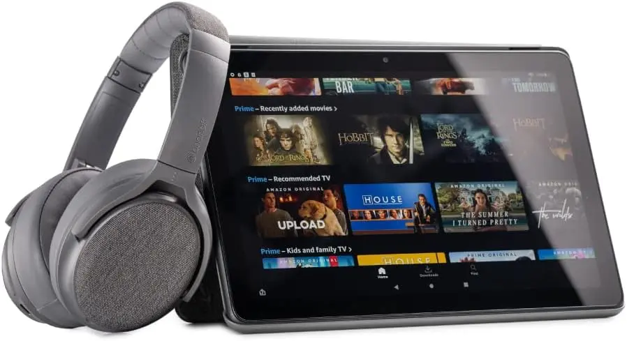 Made for Amazon, Active Noise Cancelling Bluetooth Headphones with Built-in Microphone | Grey image 2