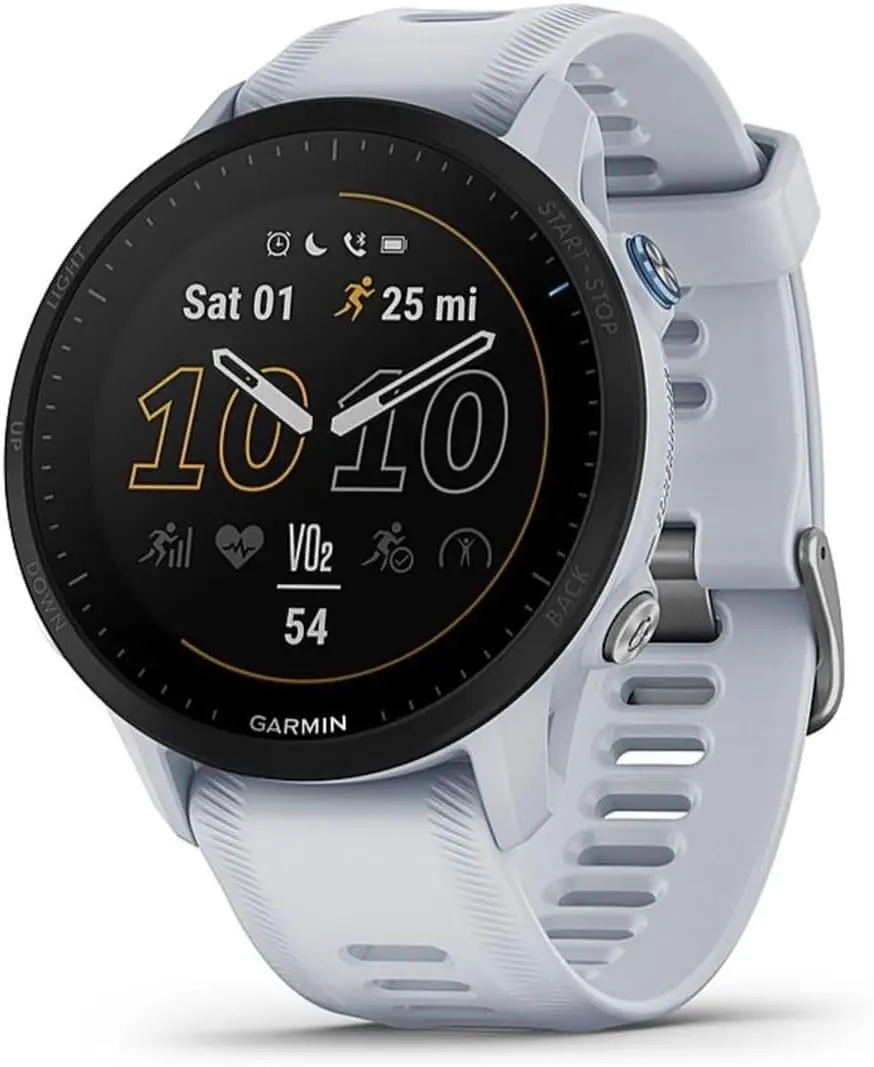 Garmin Forerunner® 955, GPS Running Smartwatch, Tailored to Triathletes, Long-Lasting Battery, Whitestone image 1