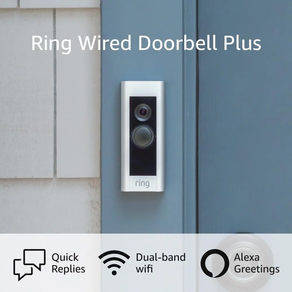 Like-New Ring Wired Doorbell Plus (Video Doorbell Pro) – Upgraded, with added security features and a sleek design (existing doorbell wiring required) image 1