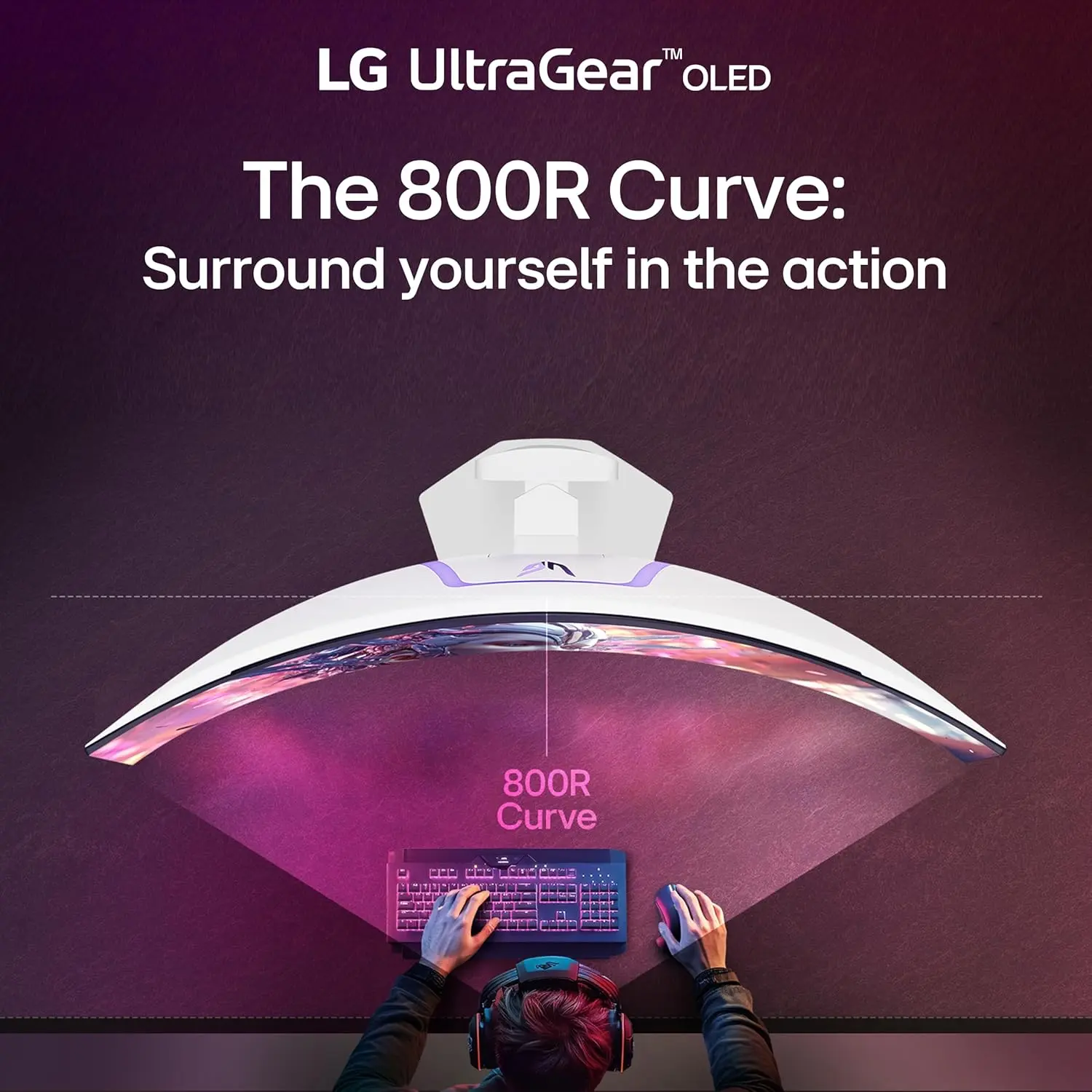 LG 39GX90SA-W 39-inch Ultragear WQHD (3440 x 1440) OLED Curved Gaming Monitor 240Hz, 1ms, NVIDIA G-Sync Compatible, AMD FreeSync Premium, VESA DisplayHDR True Black 400, webOS, USB Type-C, White image 12