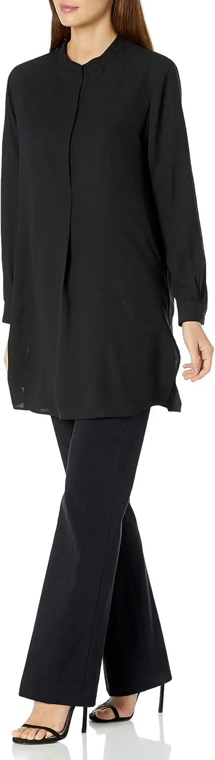 Anne Klein Women's Pop-Over Blouse with Covered Placket and Side Slits image 2