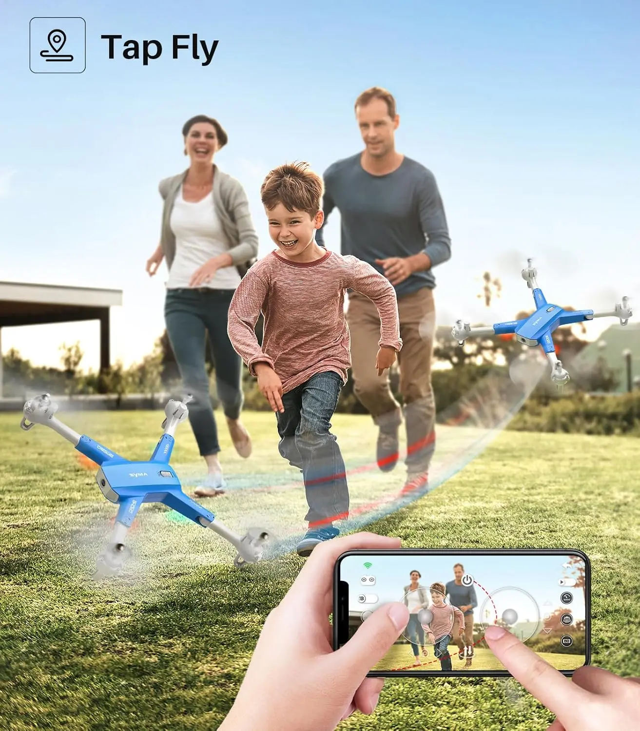 SYMA Drone with Camera for Adults Kids,1080P FPV Camera RC Quadcopter with Altitude Hold, One Key Start, 3D Flips, 2 Batteries Remote Control Helicopter Flying Toys Gifts for Boys Girls image 4
