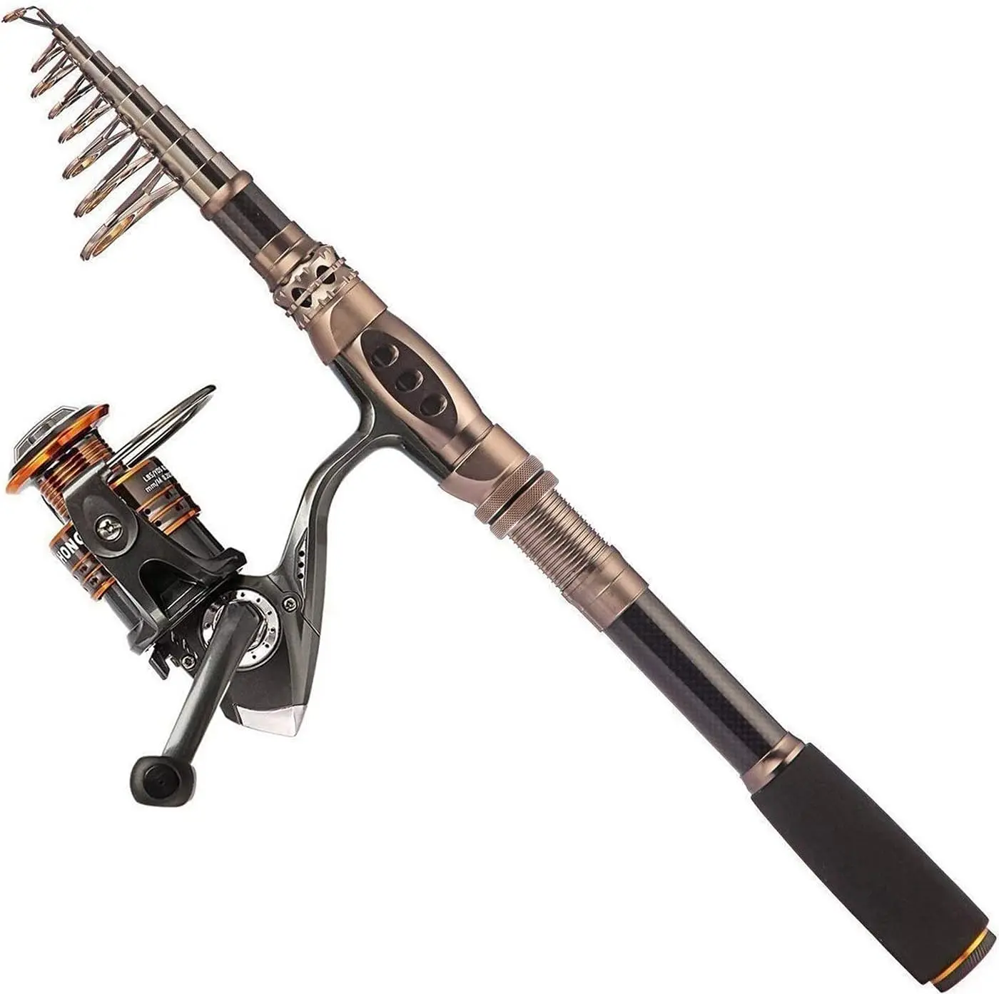 PLUSINNO Fishing Rod and Reel Combos Carbon Fiber Telescopic Fishing Pole with Reel Combo Sea Saltwater Freshwater Kit Fishing Rod Kit image 1