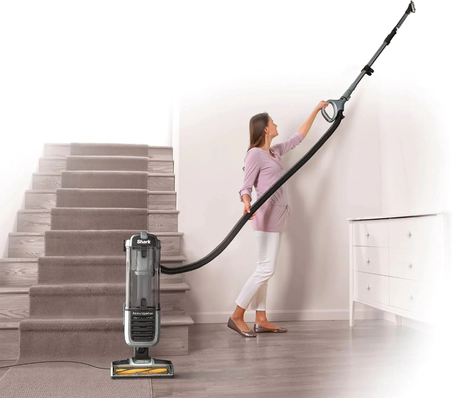 Shark ZU62 Navigator Zero-M Self-Cleaning Brushroll Pet Pro Upright Vacuum, Pewter Grey Metallic image 3