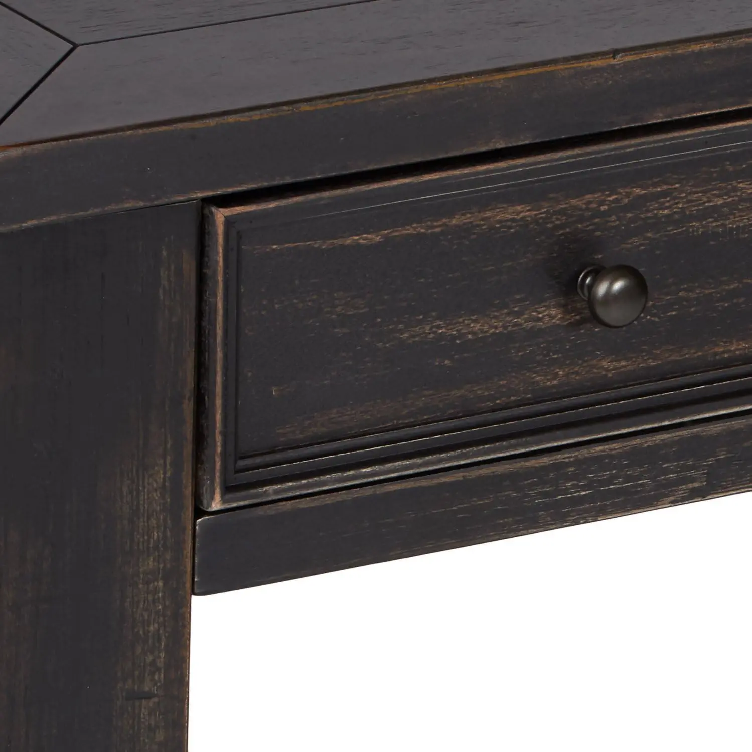 Signature Design by Ashley Gavelston Rustic Sofa Table with 4 Drawers and Lower Shelf, Weathered Black image 8