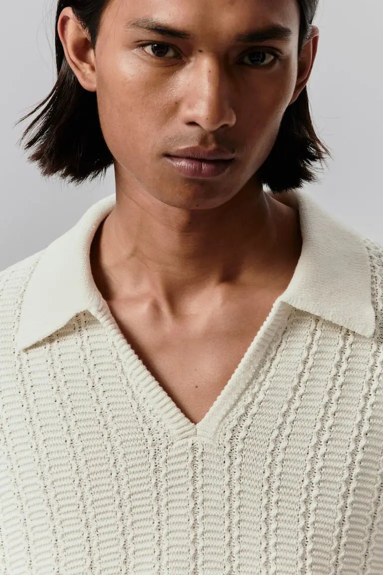 Regular-Fit Textured-Knit Polo Shirt image 4