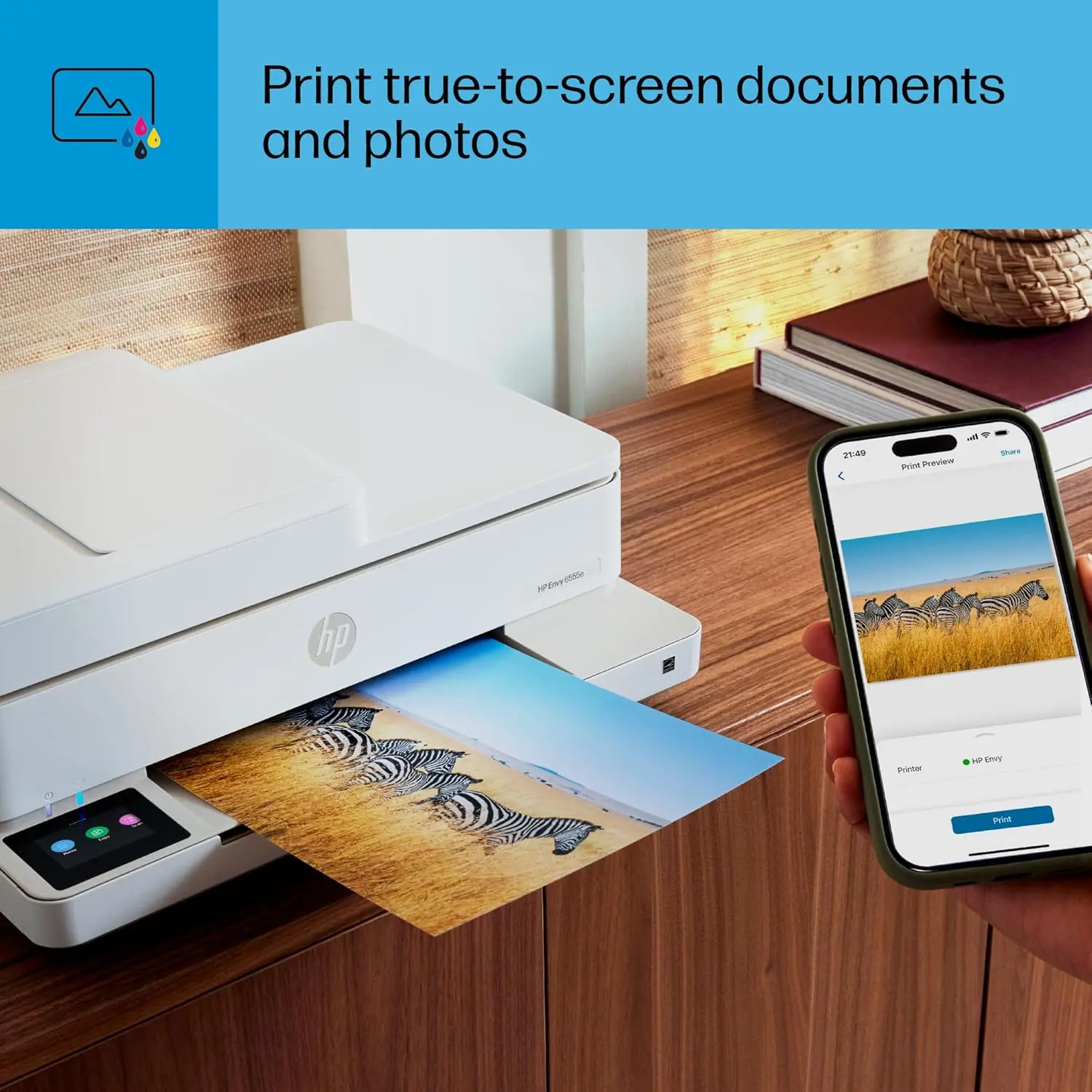 HP Envy 6555e Wireless All-in-One Color Inkjet Printer, Print, scan, Copy, Duplex Printing Best-for-Home, 3 month Instant Ink trial included (714N5A) image 12