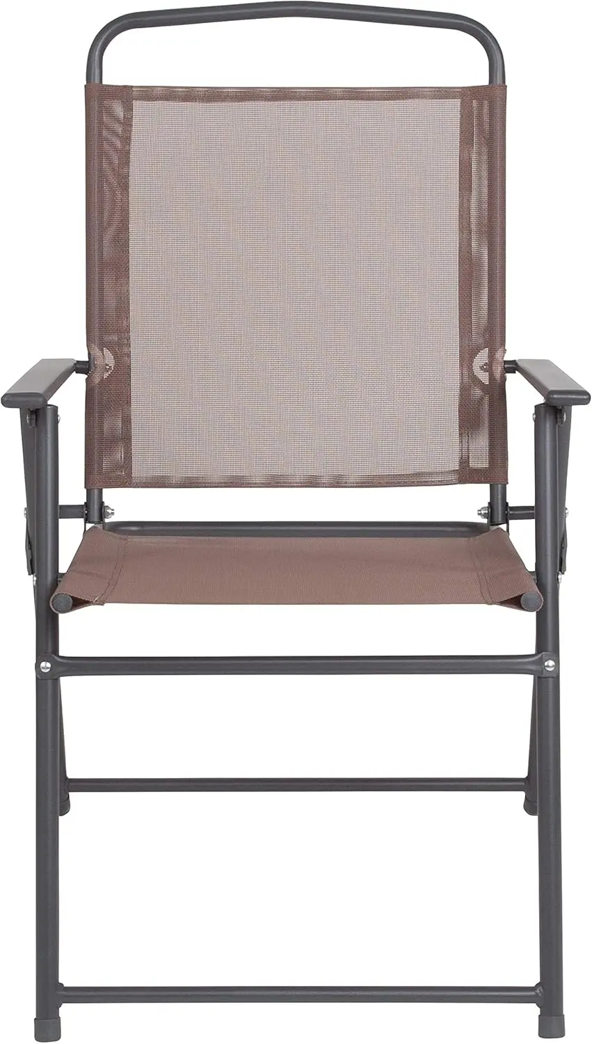 Flash Furniture Nantucket 6-Piece Patio Dining Set with Glass Table, 4 Folding Chairs, and Umbrella, Outdoor Patio Set, Brown image 14
