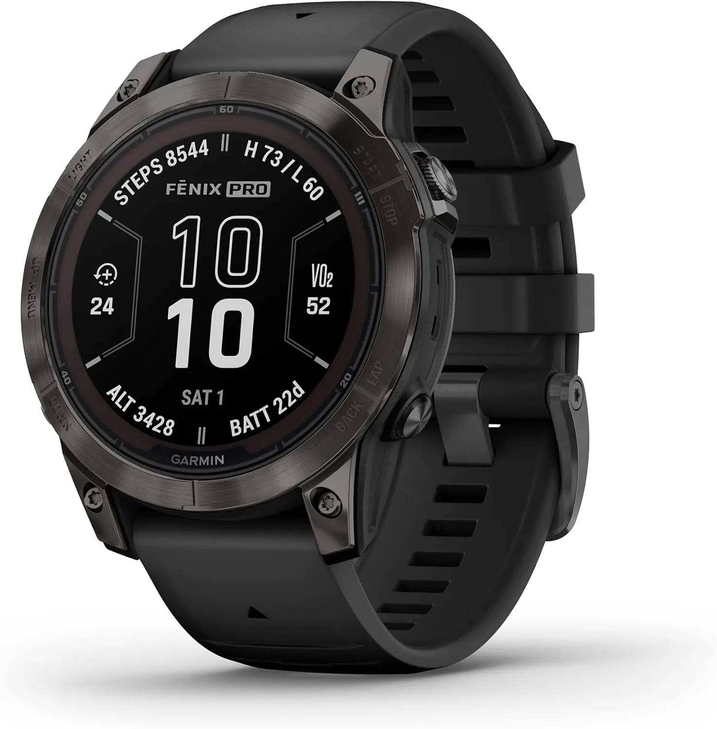 Garmin fēnix 7 Pro Sapphire Solar, Multisport GPS Smartwatch, Built-in Flashlight, Solar Charging Capability, Black image 1