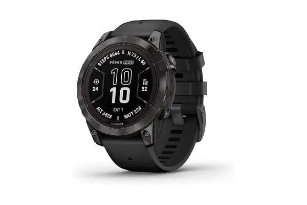 Garmin fēnix 7 Pro Sapphire Solar, Multisport GPS Smartwatch, Built-in Flashlight, Solar Charging Capability, Black image